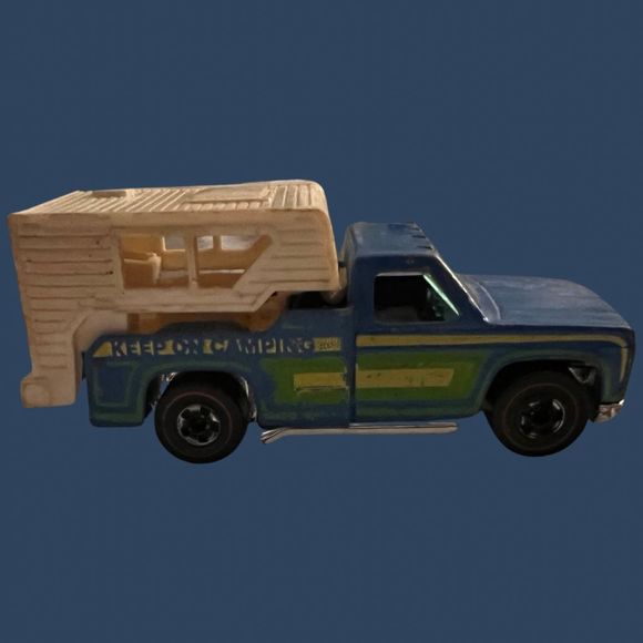Vintage ‘74 Hot Wheels Redline Backwoods Bomb Camper Blue Keep On Camping Truck - Picture 3 of 4